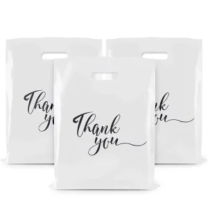 Custom Logo Design Printing Die Cut Handle PE Plastic Shopping Bag for Apparel Packing