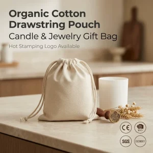 Custom Logo Drawstring Cotton Bag Eco Organic Canvas Shoe Dust Bag Personalised Dustproof Packing Pouch for Boutique Gift
