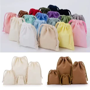 Custom Logo Durable Drawstring String Gift Drawstring Bag Packaging Cotton Drawstring Bag with Logo