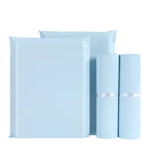 Custom Logo Eco Friendly Poly Mailer Clothing Bags Light Blue Waterproof Mailing Bags for Apparel Packaging Shipping