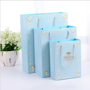 Custom Logo Elegant Colorful Ins Packaging Paper Bag Reusable Printing Patterns Logos Packaging Bag with Handle