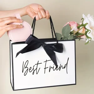 Custom Logo Elegant Ins Packaging Paper Bag Reusable Printing Logos Packaging Bag with Handle and Deoc Kit