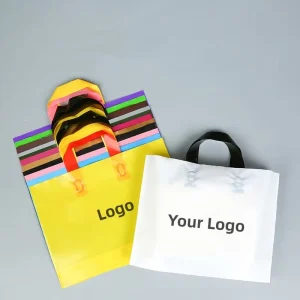Custom Logo Factory Eco-Friendly Printed High Quality Plastic Clothes Polyester Packaging Tote Bag Shopping Gift Bags with Hand