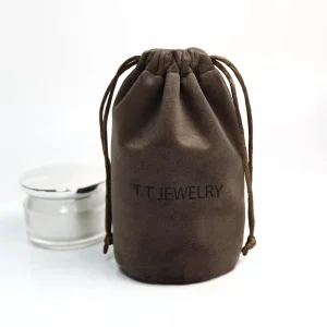 Custom Logo Fashion Luxury Small Round Soft Pink Jewelry Gift Velvet Drawstring Bag for Candle Packaging
