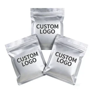 Custom Logo Food Grade Odor Proof Resealable Ziplock Food Storage Pouches Aluminum Foil Food Packaging Bags