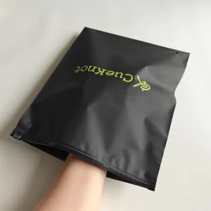 Custom Logo Frosted Bag CPE Matte Garment Dress Packaging Bag Shorts Joggers Pants Clothes Zip Bag With Hole
