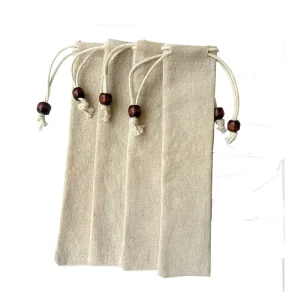 Custom Logo Giant Large Grey Hemp Cotton Drawstring Bag Pouch Recyclable Ribbon Drawstring Fine Linen Fabric for Pillow Gift
