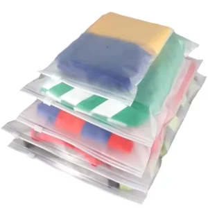 Custom Logo Gravure Printed Moisture Proof Frosted PE Plastic Zipper Bags for Clothing Shoes Storage Recyclable Zip
