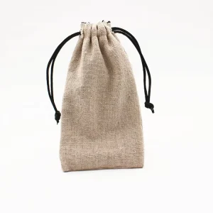 Custom Logo Linen Drawstring Pouch for Wedding Gifts Personalized Jewelry Sachets Lavender Linen Bags Screen Printing Wedding