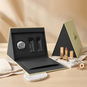 Custom Logo Luxury Cosmetic Set Packaging Triangle Shape Box Perfume Gift Sets Mystery Box with Magnetic Closure