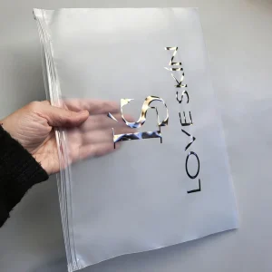 Custom Logo Matte Frosted Transparent Ziplock Bag Seal Plastic Poly Zip Lock Ziplock Zipper Bags for T shirt