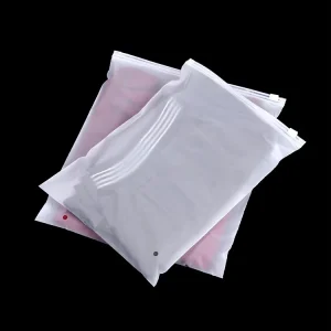Custom Logo Matte Plastic Clothes Bags Garment Zipper Packing Clear T Shirt Bag Frosted Ziplock Bag Plastic for Clothing