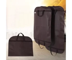 Custom Logo Non Woven Wardrobe Organizer Suit Dress Clothes Packaging Dust Cover Carrier Storage Bags for Hanging Clothes