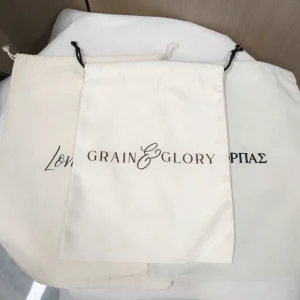 Custom Logo Organic Blank Cotton Drawstring Bags Premium Linen Packaging Canvas Material