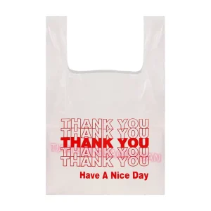 Custom Logo PE Zipper Bags with ‘Thank You’ for Supermarket Use for Clothing Packaging with Valve Sealing Handle