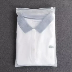 Custom Logo PE Zipper Poly Bags Garment Plastic Bag With Logo Matte Frosted Zip Lock Pack Bags
