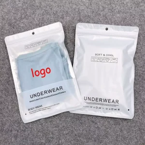 Custom Logo Plastic Bags Clothing Mylar Zipper Packing Bag for Underwear Digital Print Aluminum Frosted Zipper Bag