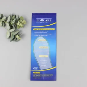 Custom Logo Plastic Packaging Bags for Shoe Insoles Height Insoles Package Bag with Zipper Storage