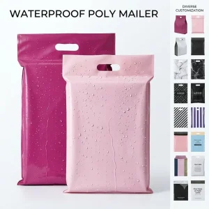 Custom Logo Poly Mailer Bags with Handle Retail Packaging Bags
