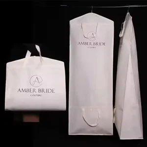 Custom Logo Portable Foldable Bridal Dust Long Dress Cover Wedding Dress Gown Garment Bag for Storage