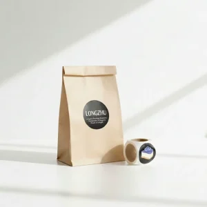 Custom Logo Print Food Grade Brown Kraft Paper Bakery Bag Recyclable Stand Up Bread Packaging Bag for Cake Toast