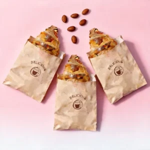 Custom Logo Printed Eco Friendly Recycled Greaseproof Kraft Paper Bags Heat Seal Flexo Printed Customizable Food Packaging