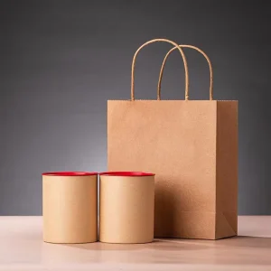 Custom Logo Printed Eco Friendly Recycled Paper Shopping Bag with Handles for Gift Packaging