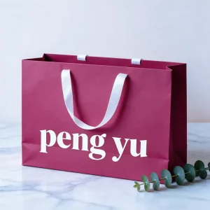 Custom Logo Printed Elegant Luxury Recyclable Shopping Boutique Cosmetic Wedding Gift Retail Craft Sturdy Paper Bag with Handles