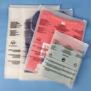 Custom Logo Printed Frosted CPE PE Plastic Zip Lock Bag Resealable Waterproof Reclosable Zipper Poly Bag for Clothes Apparel