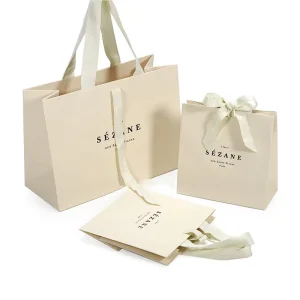 Custom Logo Printed Full Print Made Shopping Package Paper Bags for Clothes Dresses