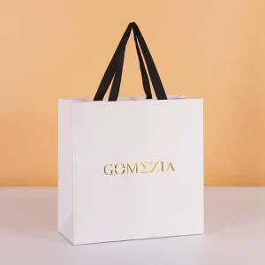 Custom Logo Printed Kraft Paper Packaging Bag for Clothing Stores, Gift and Shopping