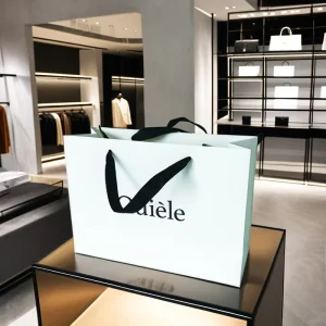 Custom Logo Printed Kraft Paper Packing Pouch Stand up Storage Handbag Packaging With Handles Craft Product