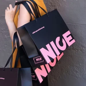 Custom Logo Printed Luxury Paper Gift Bag Packaging Carry Bag With Your Own Logo Shopping Bag for Clothes Garments Men Women