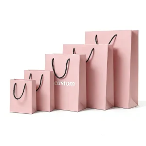Custom Logo Printed Paper Shopping Bag Handle Coated Paper Printing for Grocery Packaging Craft