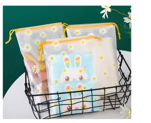 Custom Logo Printed Polyethylene Drawstring Bag Plastic Travel Storage String Drawstring Packaging Bag