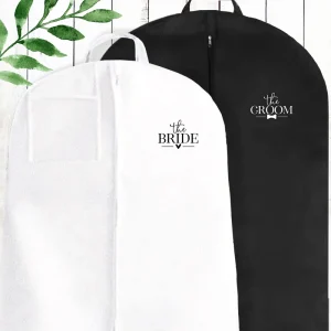 Custom Logo Printed Polypropylene Bridal Dress Garment Bags Custom Color Apparel Evening Wedding Wear Free Sample