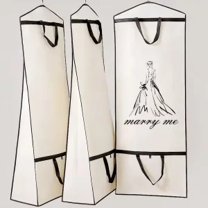 Custom Logo Printing Clothing Storage Dust Bag Non woven Wedding Dress Bag Portable Dust Cover Bag with Handle