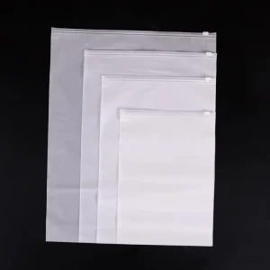 Custom Logo Printing Frosted HDPE Ziplock Bags for Clothing Bikini Underwear T Shirt Socks Dress Jumpsuit Grocery