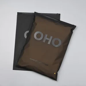 Custom Logo Printing Frosted Zipper Bag Resealable Matte Black Zip Lock Plastic Bag For Packaging Clothing