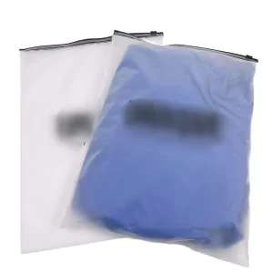 Custom Logo Printing Recyclable Frosted Zipper Bag Black Ziplock Clothing Dresses Business Shipping Durable Travel Storage