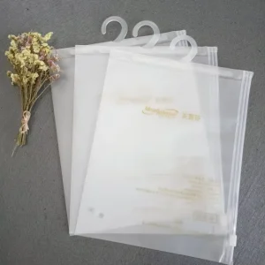 Custom Logo Printing Smell Proof Zipper Lock Plastic Bag Zipper Bag with Hanger Hook for Shoes Packaging