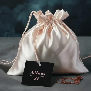 Custom Logo Printing Thick Satin Bags Clothing Underwear Hair Gift Packing Silk Drawstring Dust Bag for Handbag
