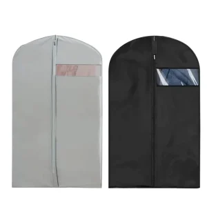 Custom Logo Printing with Zippers Travel Dust proof PEVA Cotton Large Capacity Wedding Dress Non woven Garment Cover Suit Bag