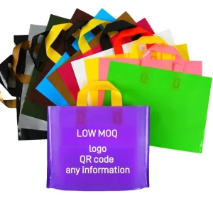 Custom Logo Recyclable Retail Store Plastic Gift Shopping Packaging Thanks to Boutique Bag Custom Bags With Logo Plastic