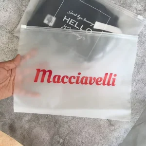 Custom Logo Recyclable Waterproof Frosted Zipper Bag Multi purpose Sealing Clothing Packaging Zipper Bag