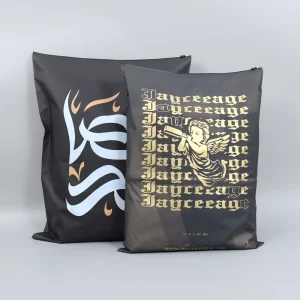 Custom Logo Recycled Frosted Apparel Shipping Clothing Packing Plastic Bags Poly Black Frosted Zipper Bag