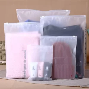 Custom Logo Recycled Underwear Socks Pouches Frosted Apparel Ziplock Shipping Clothing Packing Plastic Zipper Bag