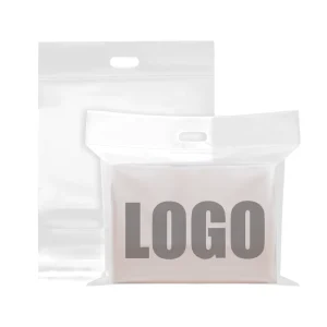 Custom Logo Resealable Thickened Portable White Express Packaging Bag Handle Clothing Packaging Bag