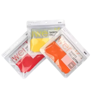 Custom Logo Resealable Zipper Bags for Underwear & Apparel Packaging Plastic Poly Bags with Header