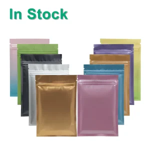Custom Logo Reusable PE Plastic Bags Small Aluminum Foil Zipper Pouch For Dry Fruits Tea Coffee Food Storage Bag